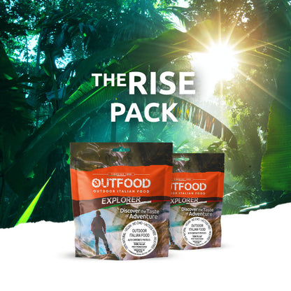 Das Rise Pack – Porridge mit Zartbitter-Schokolade und Porridge mit Kokos & Rosinen für ein qualitativ hochwertiges Frühstück